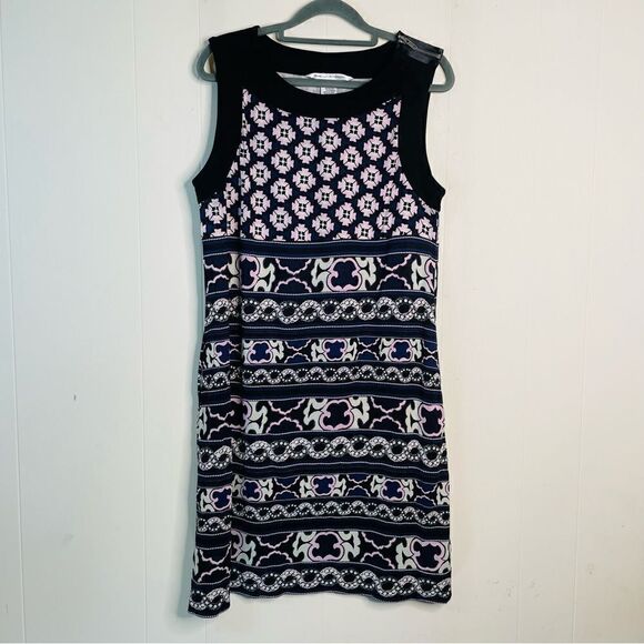 Diane Von Furstenberg Silk Patterned Sheath Dress Knee Length - Picture 1 of 6